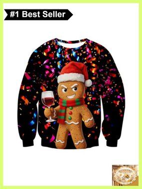 Funny 3D Print Ugly Christmas Pullover Sweatshirt Polyester Spandex